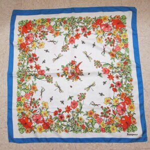 Vintage Jacqmar Multicolor Floral Garden Square Scarf